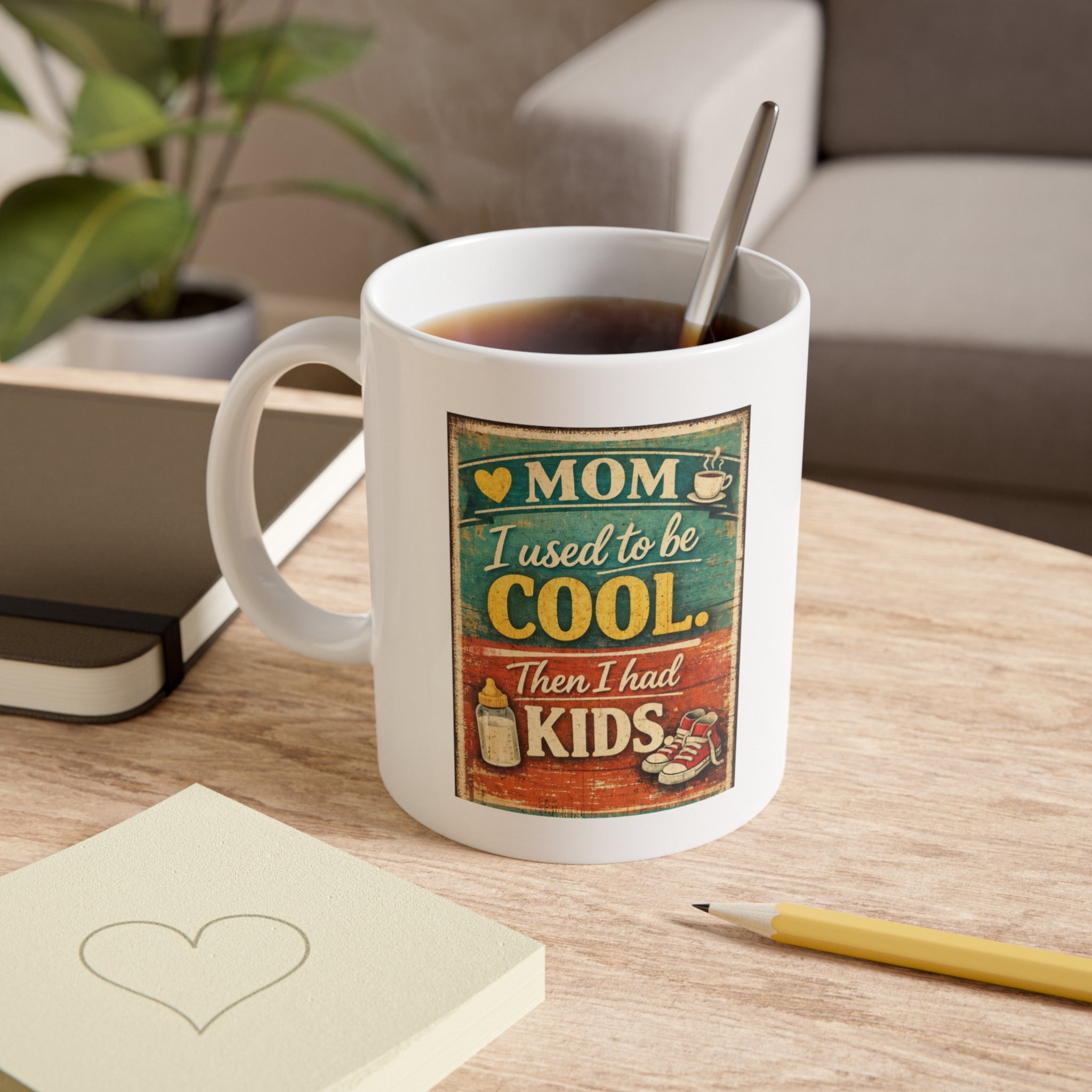 Funny Mother's Day Ceramic Coffee Cup - Mom I Used To Be Cool Then I Had Kids Mug, Playful Message for Moms