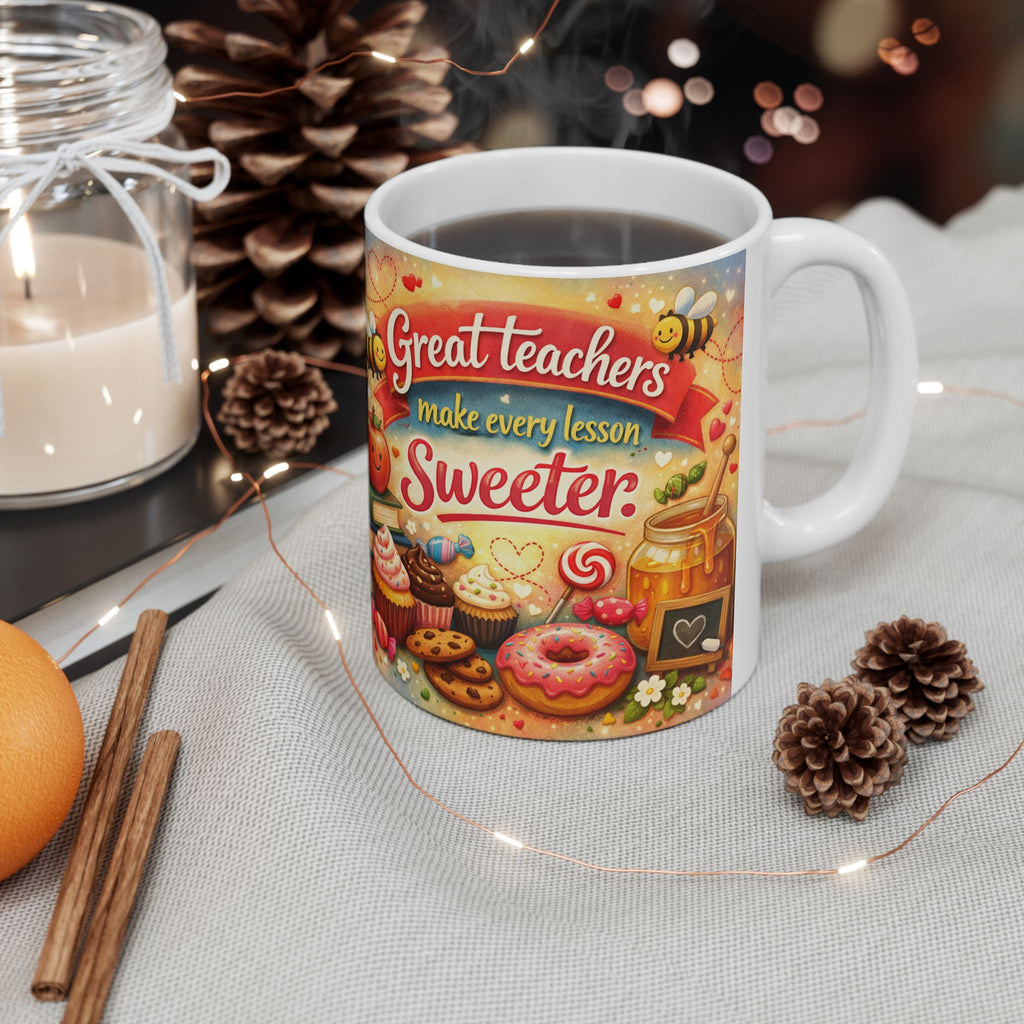 Inspirational Coffee Mug: Great Teachers Make Every Lesson Sweeter - Gratitude Gift, Perfect Gift Idea